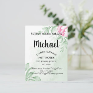 Cartão Postal União da Família Eucalyptus Watercolor Salvar Data