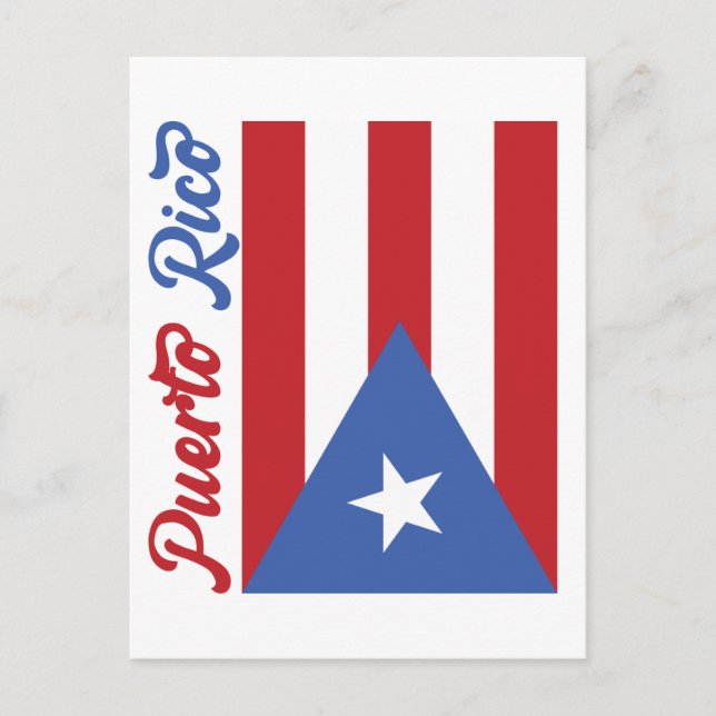 Cartão postal único de bandeira de Porto Rico (Frente)
