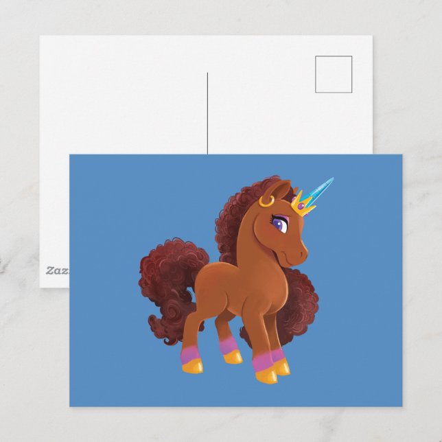 Cartão Postal Único Unicórnio Orgulhoso (Frente/Verso)