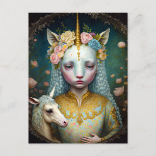 Cartão Postal Unicoran Fantasy Art