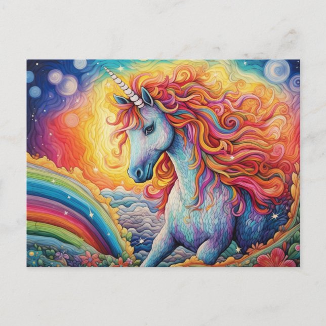 Cartão postal Unicorn bonito (Frente)