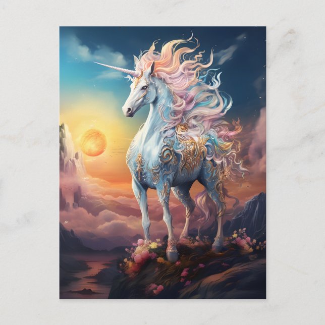 Cartão postal Unicorn bonito (Frente)