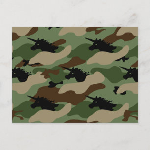 Cartão Postal Unicorn Camouflage