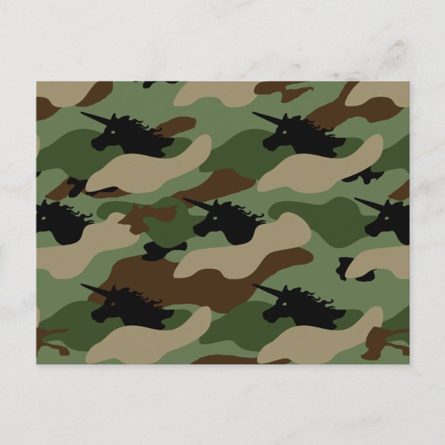 Cartão Postal Unicorn Camouflage (Frente)
