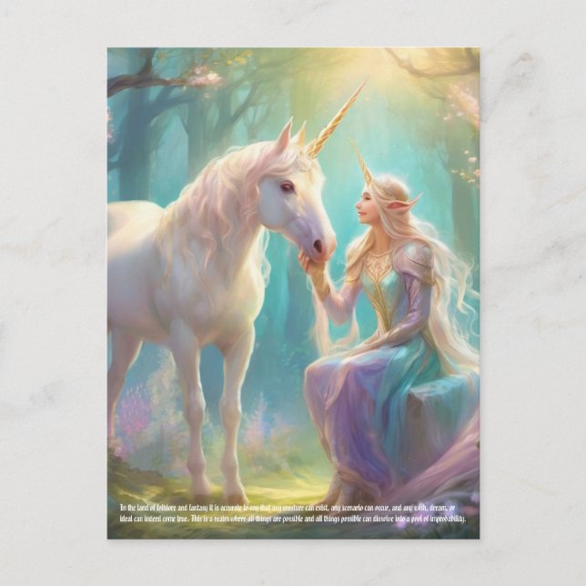 Cartão Postal Unicorn Fantasy (Frente)