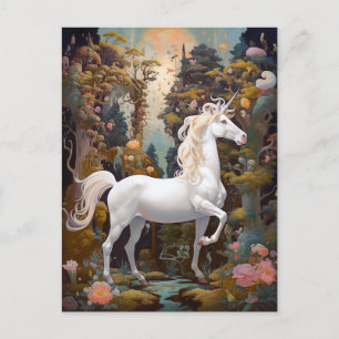 Cartão Postal Unicorn Fantasy Art