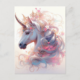 Cartão Postal Unicorn Fantasy Art