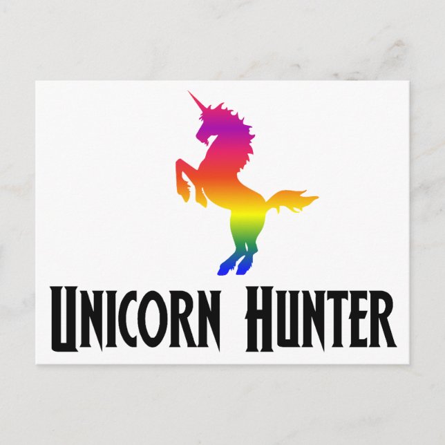Cartão Postal Unicorn Hunter (Arco-Íris) (Frente)