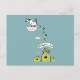 Cartão Postal Unicorn Marshmallows