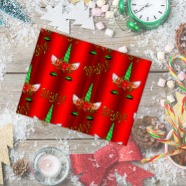 Cartão Postal Unicorn Natal Acredite no Vermelho