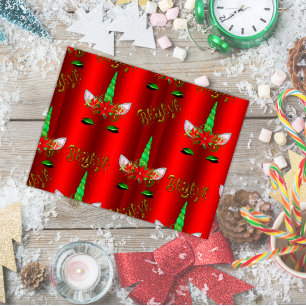 Cartão Postal Unicorn Natal Acredite no Vermelho