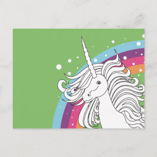 CARTÃO POSTAL UNICORN POSTCARD GREEN