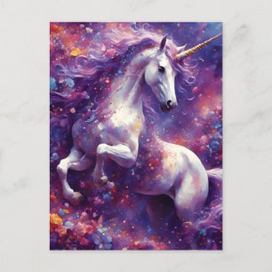Cartão Postal Unicorn Purple Mane