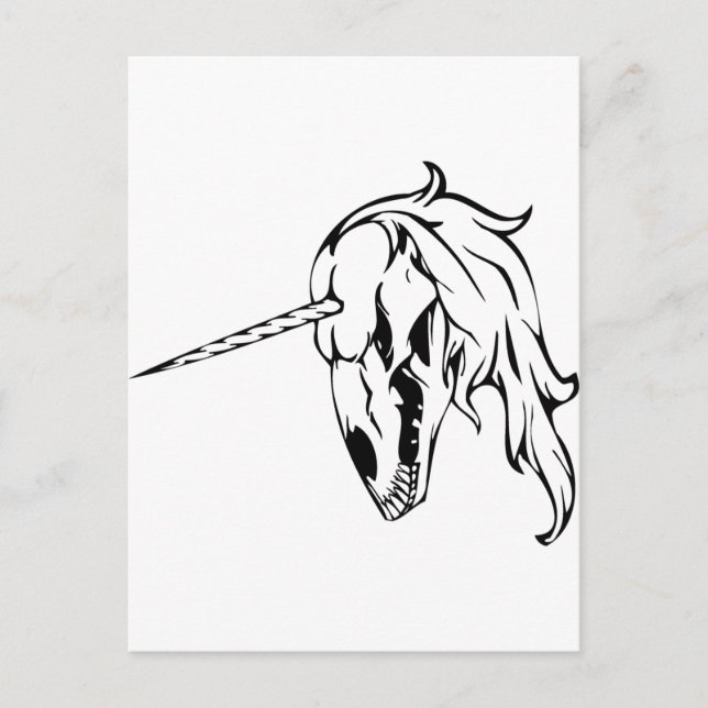 Cartão Postal Unicorn Skull (Frente)
