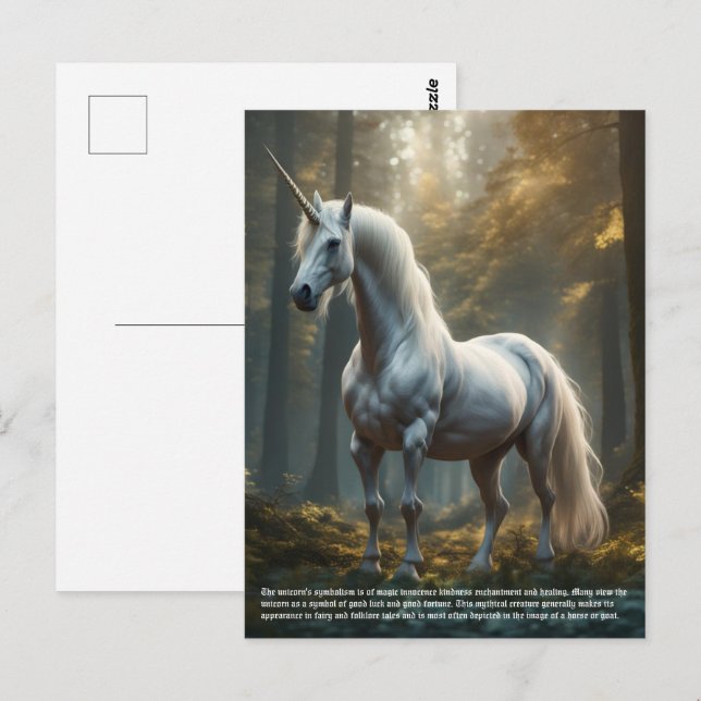 Cartão Postal Unicórnio (Frente/Verso)