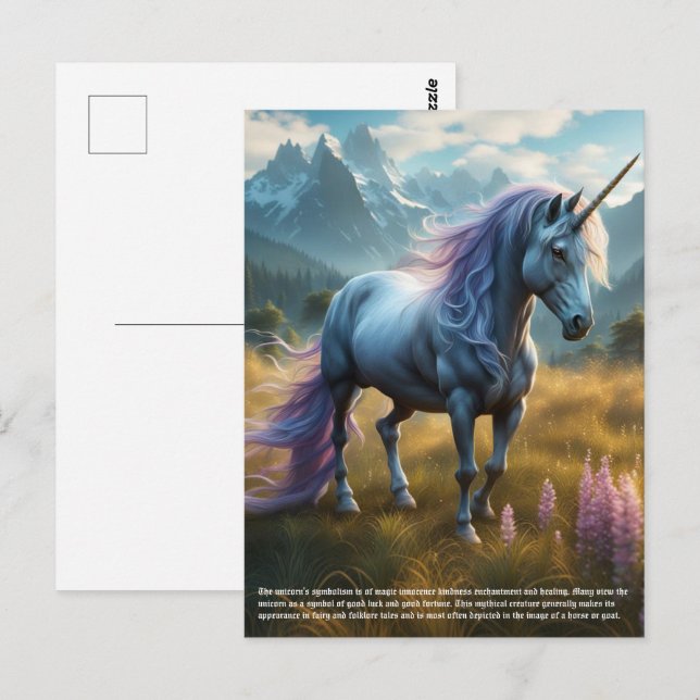 Cartão Postal Unicórnio (Frente/Verso)