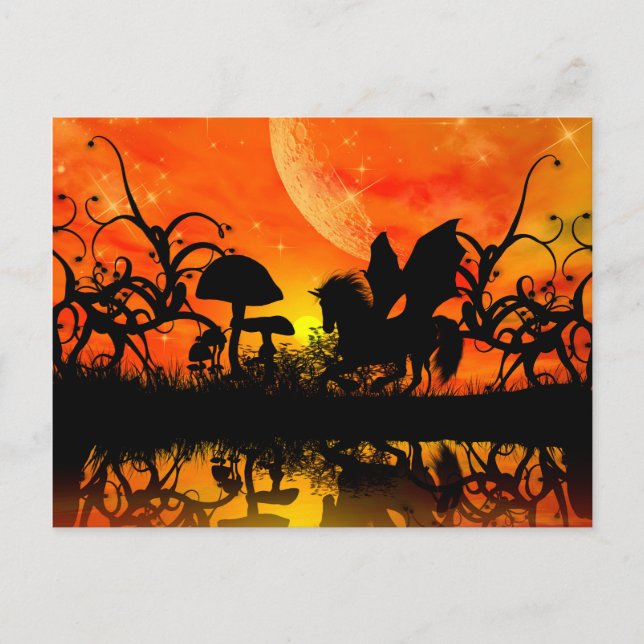 Cartão Postal Unicórnio bonito (Frente)