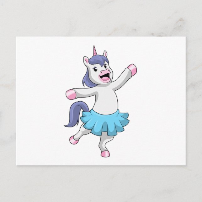 Cartão Postal Unicórnio como Bailarina de Balé (Frente)