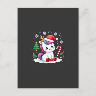 Cartão Postal Unicórnio de Natal Fofo Mágico Xmas Meninas de 0 a