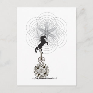 Cartão Postal unicórnio do Universo