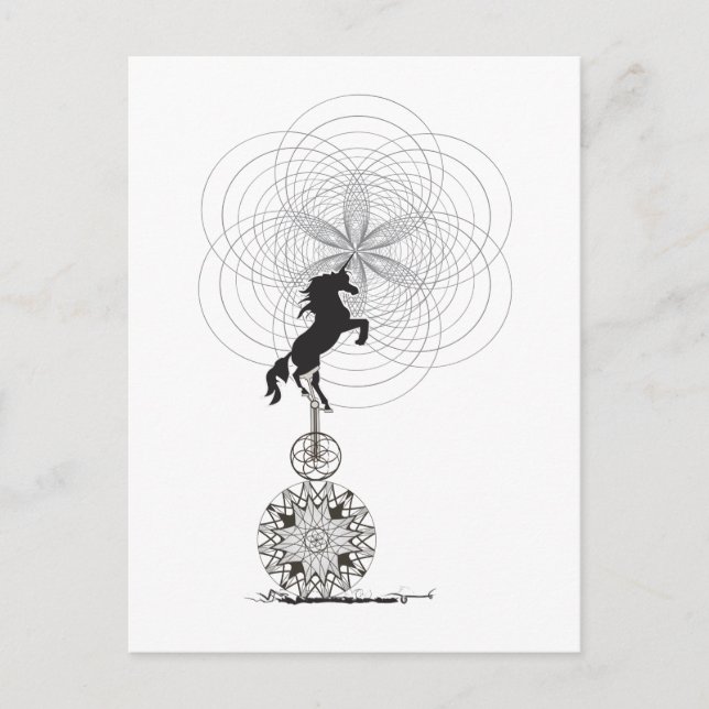 Cartão Postal unicórnio do Universo (Frente)