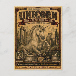 Cartão Postal Unicórnio, Monstro de Circo Antigo
