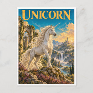 Cartão Postal Unicórnio, Monstro de Fantasia Gótica