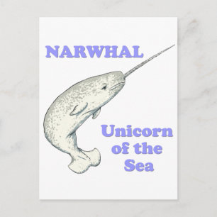Cartão Postal unicórnio Narwhal do mar