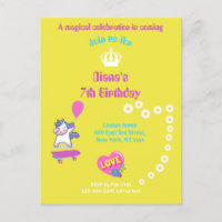 Unicórnio no skate com legendas personalizadas