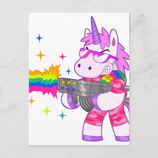 Cartão Postal Unicórnio Roxo - Arma