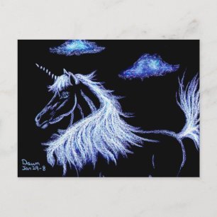 Cartão Postal unicórnio sonha azul