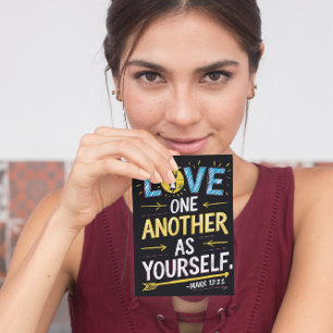 Cartão Postal Unidade no Amor: Desenho de Amar uns aos outros Co