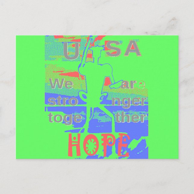 Cartão Postal Unidos na Esperança: Mais Fortes Juntos - EUA Vibr (Frente)