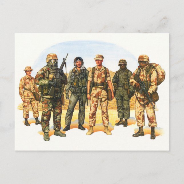 Cartão Postal Uniformes das Forças Armadas dos Estados Unidos no (Frente)