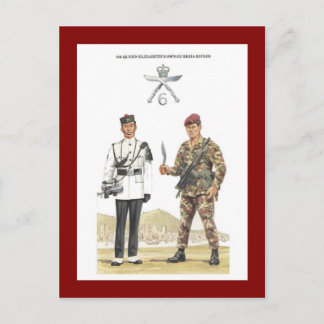 Cartão Postal Uniformes Militares Antigos, Fuzileiros Gurkha