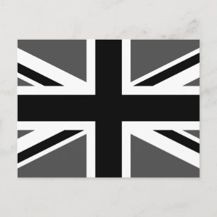 Cartão Postal Union Jack Preto e Cinza