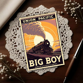Cartão Postal Union Pacific Big Boy Vintage Train 