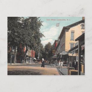 Cartão Postal Union Rua, Lambertville, Nova Jersey 1907