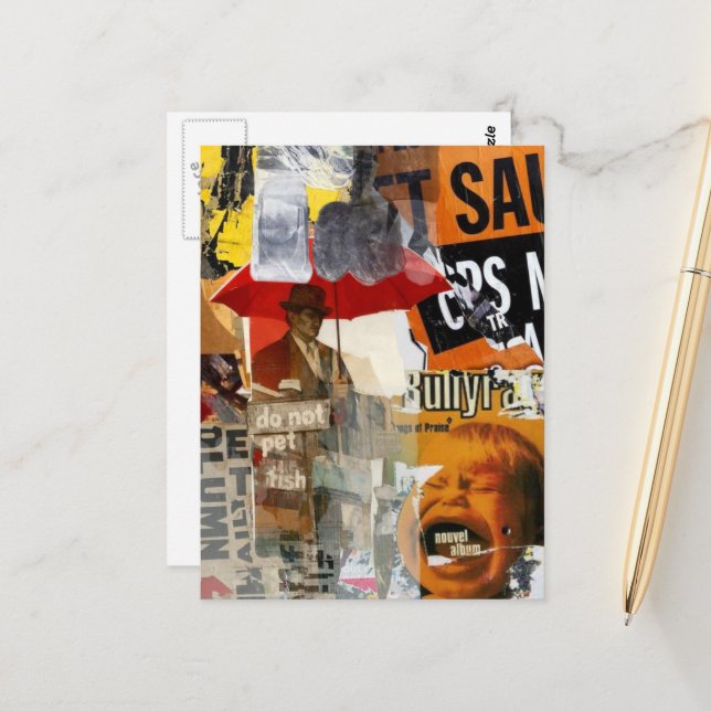 Cartão Postal Unique Do Not Pet Fish Screaming  Mixed Media  (Frente/Verso In Situ)