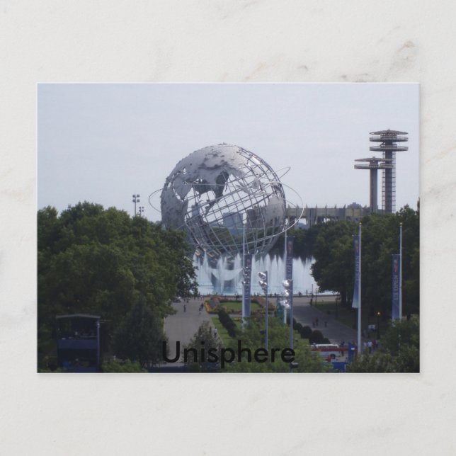 Cartão Postal Unisphere, Feira Mundial 1964-65 (Frente)