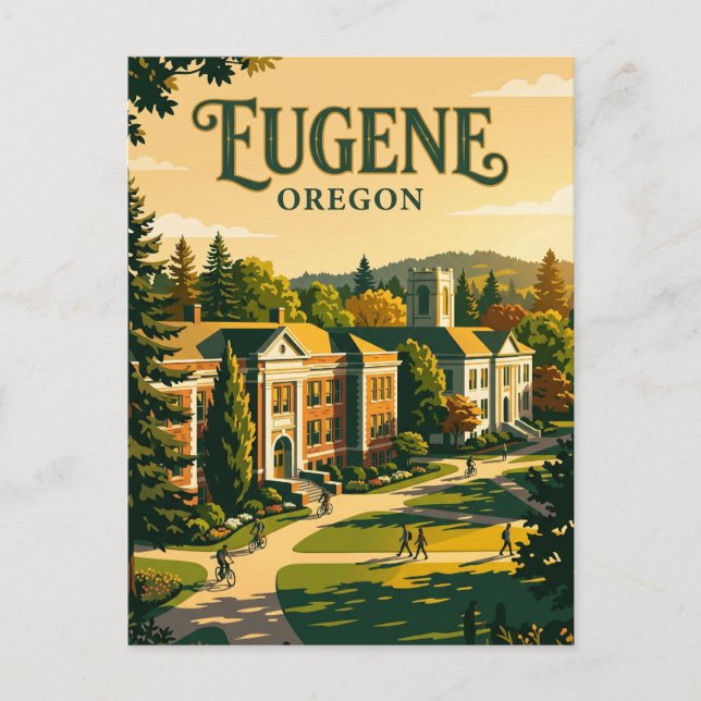 Cartão Postal Universidade de Oregon EUA (Frente)