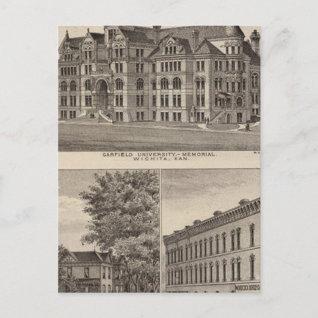 Cartão Postal Universidade Garfield, Kansas (Frente)
