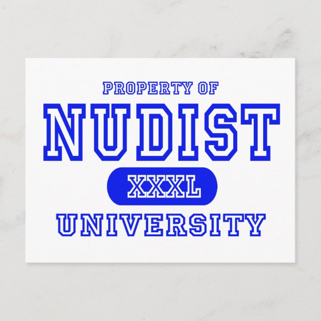 Cartão Postal Universidade Nudist (Frente)