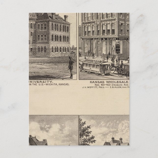 Cartão Postal Universidade Wichita, Kansas (Frente)
