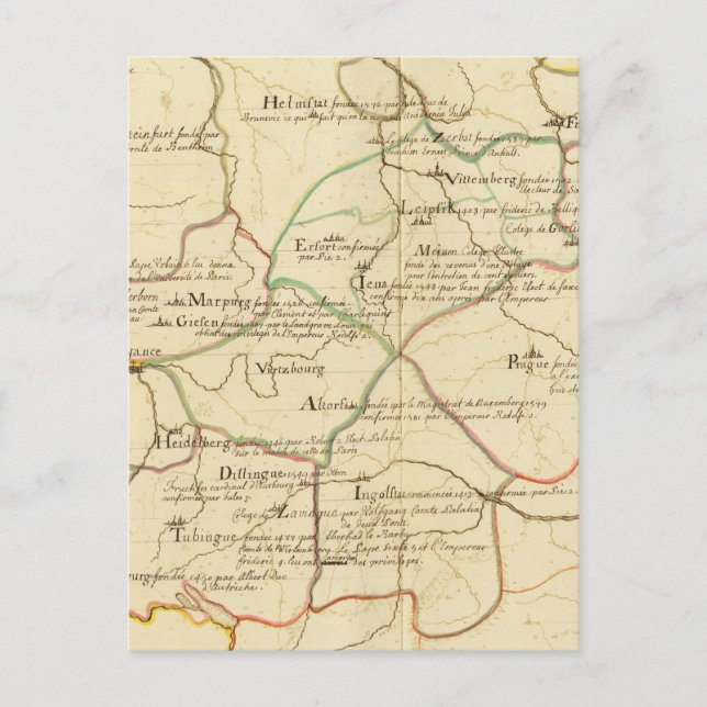 Cartão Postal Universidades na Áustria e na República Checa (Frente)