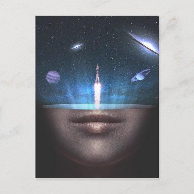 Cartão Postal Universo na mente (Frente)