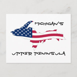 Cartão Postal UP_Flag_of_the_United_States_Wave, Michigan's, ...