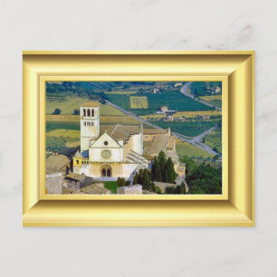 Cartão Postal Upper basilica, Assisi, Itália, Rua Francis
