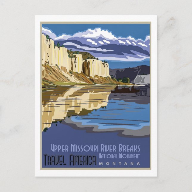 Cartão Postal Upper Missouri River Breaks, Monumento Nacional (Frente)