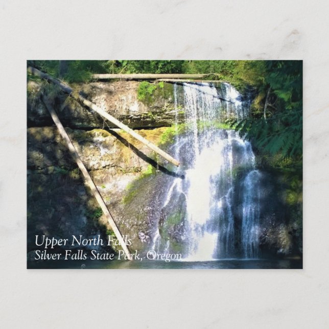 Cartão Postal Upper North Falls, OR (Frente)